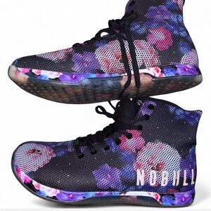 NOBULL Black and Purple Floral Athletic Shoes
